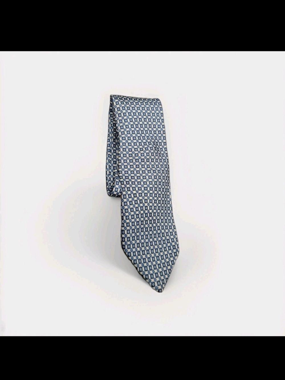 Christian Dior CRAVATES PARIS - NEW YORK ALL-SILK Geometric Pattern Tie - Picture 3 of 5